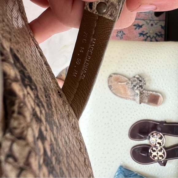 Tory Burch Miller Sandal Grey Snake Skin Size 7 - Picture 4 of 4